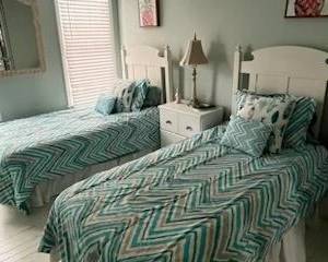 Coastal chic twin beds