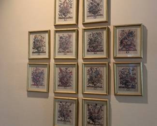 Rob Furber Gardinier Set of 12 Month Floral Prints