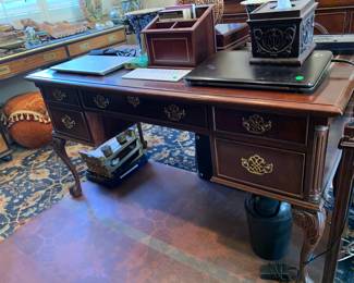 Leather top claw foot desk