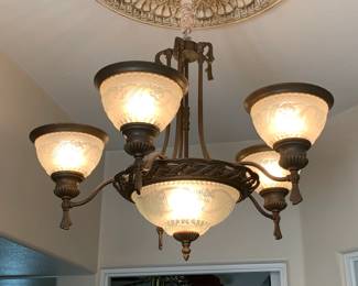 Bronze Victorian Five Candle Chandelier