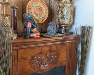 Faux fireplace mantle