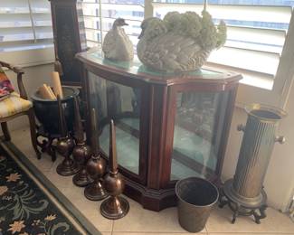 Beveled Glass and Wood Display Case.