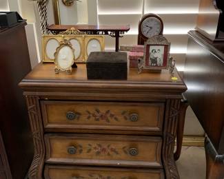 Contemporary painted three drawer side table