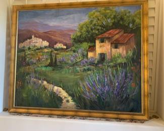 Large French Countryside Oil Painting