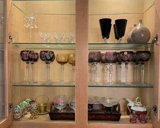 Bohemian Czech Wine Goblets