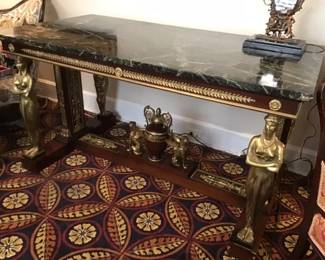 Empire Style Gilt Bronze , Marble Top Center Hall/Library Table.  Original is in Versailles 