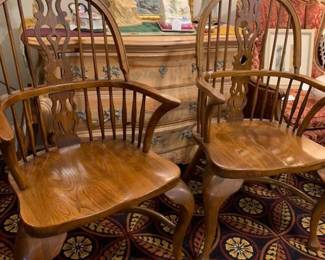 Pair of ELMWOOD Antique Windsor Chairs 