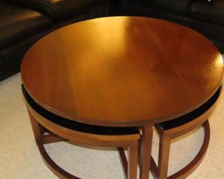 Asian style coffee table with 4 end tables/stools.