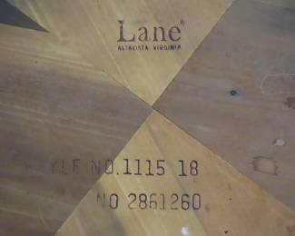 Three Lane walnut tables.