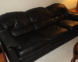 Leather sofa.