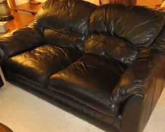 Leather loveseat.