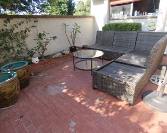 Patio set with cushions.