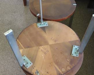 Three Lane walnut tables.