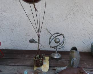 Copper, cast iron and brass sculptures.