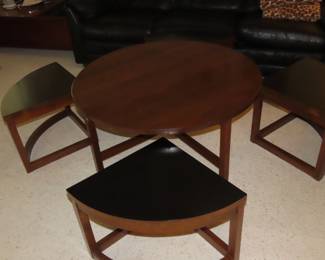 Asian style coffee table with 4 end tables/stools.