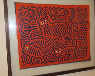 South American framed fabric.