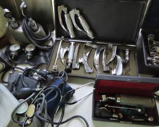 Antique anesthesioligist equipment.