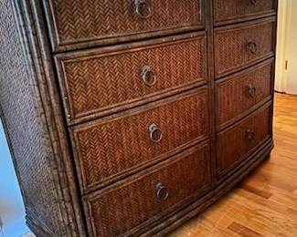 Henry Link 8 Drawer Dresser with rich brown tones     54 x 21 x 43