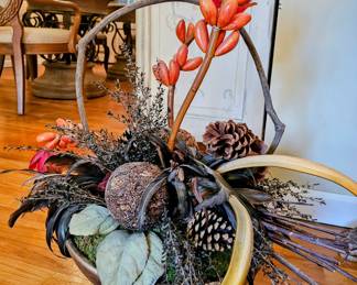One of many silk and dried flower arrangements.  All arrangements are not pictured.