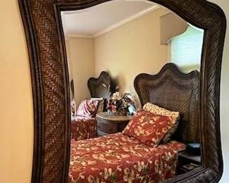 Large Beveled Mirror by Henry Link                                         40 x 49