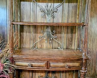 Vintage Bookcase made of metal and wood. Very Heavy. 46 x 18 x 78