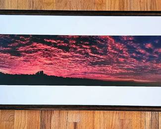 Sunset Photograph Framed with Conservation Glass 17.5 x 48