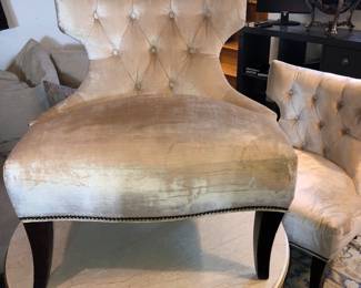 Baker chairs - Thomas Pheasant tufted back lounge chairs