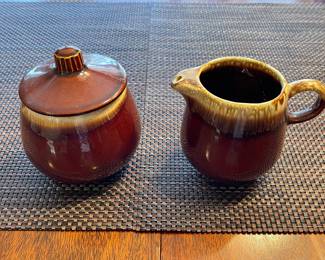 Vintage McCoy Drip Pattern Cream and Lidded Sugar Set 7020