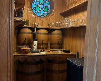 Prohibition bar holding branded bar ware