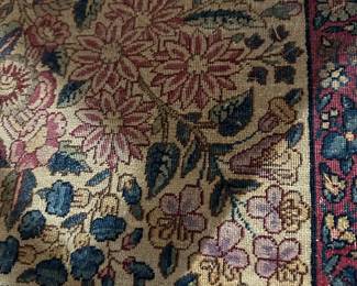 Detail of Persian wool area, rug