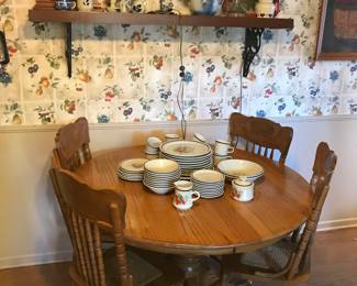 Oak Table and Four Chairs 