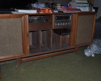 Curtis Mathes Mid Century stereo with 8 track player (yes we have 8 track tapes) and turntable. 