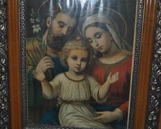 Beautiful framed picture Holy Family 