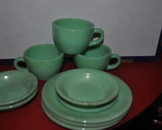 Fire King jadeite, this included  25 little bowls, 36 61/2 " plates and 31 coffee cups.