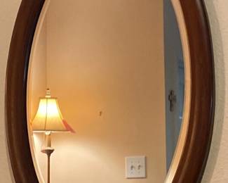 https://www.ebay.com/usr/agesagoestatesales CV1059 OVAL WALL MIRROR WITH CHERRY WOOD COLOR TRIM