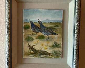 https://www.ebay.com/usr/agesagoestatesales CV1056 SHADOW BOX FRAMED CANVAS PAINTED QUAILS