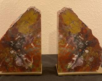 https://www.ebay.com/usr/agesagoestatesales CV1040 PAIR OF AGATE STONE BOOK ENDS SET IN BRASS BY GIBSONS OF THE GREENBRIER
