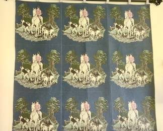 Hunting tapestry w/ metal hanger