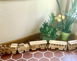Hand crafted wooden train