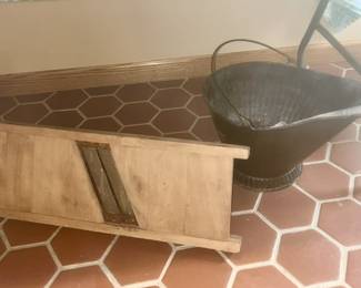 Kraut cutter, metal coal bucket