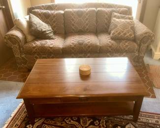 Ethan Allen sofa (SOLD) and Ethan Allen coffee table