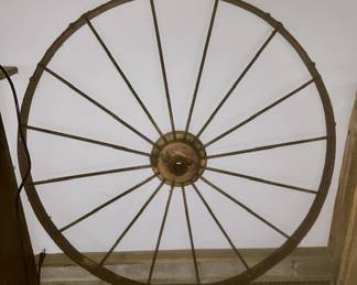 Large antique wagon wheel