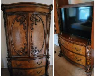 Beautiful armoire with 2 deep drawers.