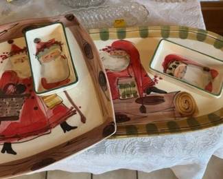 Neiman Marcus Christmas Novelty Santa Porcelain Plates
