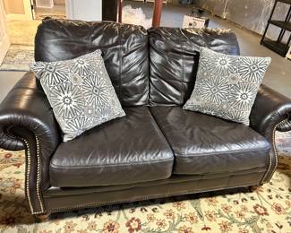 Ethan Allen leather loveseat