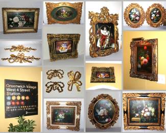 a lot of unique art work  at both homes (shown RHB)