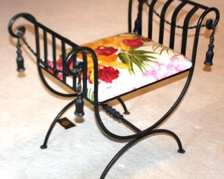 heavy wrought iron bench RHB
