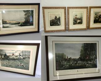 well framed vintage prints/engravings fox hunt etc etc. 