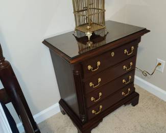 solid mahogany four drawer nightstand RHB