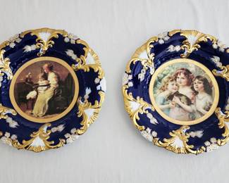 pair Royal Vienna portrait plates